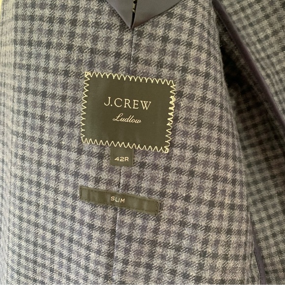 J Crew Blazer Ludlow Jacket Plaid Unlined Moon Flannel Unstructured Size 42 Slim - Picture 6 of 9